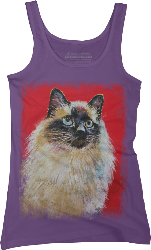 Siamese Cat Juniors Tank Top - Juniors Tank Top Clipart (585x900), Png Download