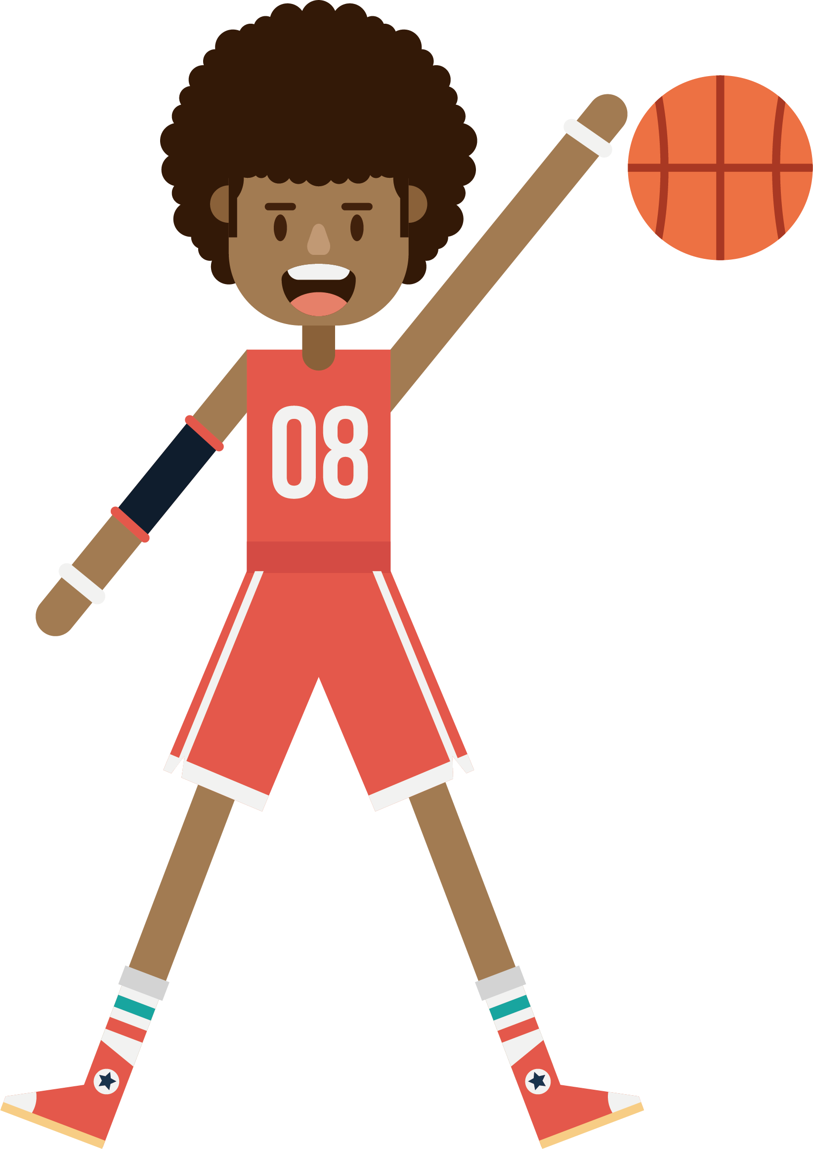 Basketball Player Athlete Transprent Png Free Download - Dibujo Basquetbol Clipart (1645x2326), Png Download