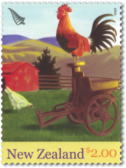 Single Stamp - Rooster Clipart (600x600), Png Download