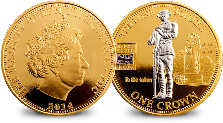 2014 Tristan Da Cunha One Crown Coin Clipart (1000x563), Png Download