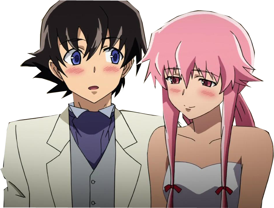 Yuno E Yuki Render , Png Download - Couple Mirai Nikki Clipart (947x720), Png Download