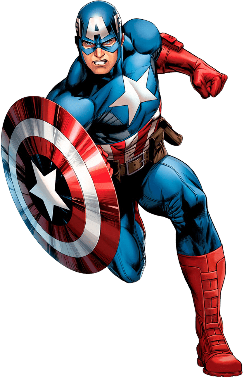 Captain America Transparent Png Images - Captain America Cartoon Png Clipart (918x1389), Png Download