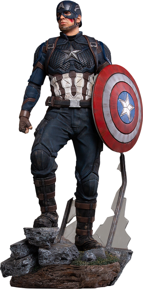 Captain America 1/4 Scale Statue - Captain America Clipart (480x969), Png Download
