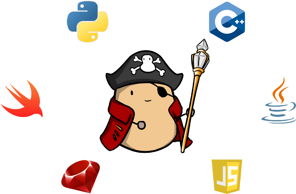 Potato King Embraces All Programming Languages - Programming Potato Clipart (1600x810), Png Download