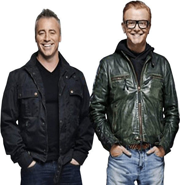 Top Gear Presenters Matt Leblanc And Chris Evans Transparent - Top Gear New Clipart (629x617), Png Download