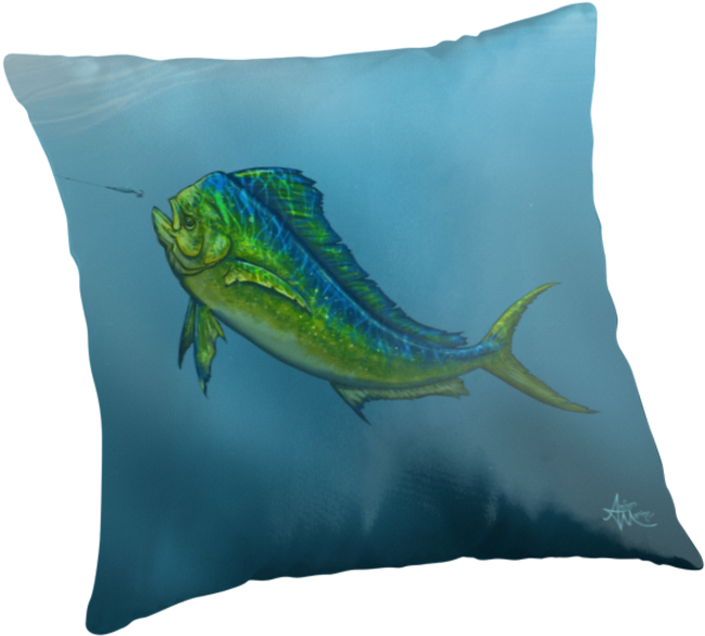 Throw Pillow ••• "el Dorado" Mahi Mahi - Cushion Clipart (875x875), Png Download