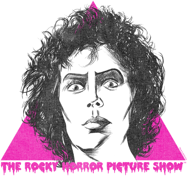 Rocky Horror Picture Show Frank Face Men's Long Sleeve - Illustration Clipart (600x624), Png Download