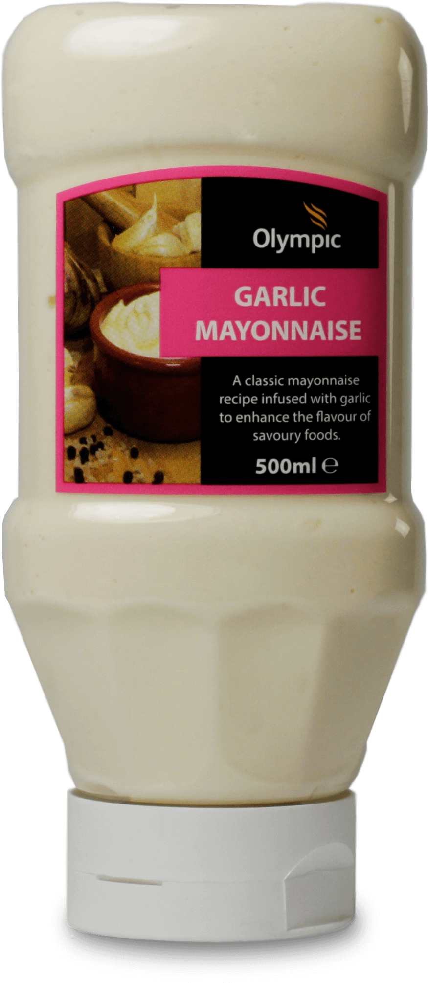 Olympic Garlic Mayonnaise 500ml Bottle - Cosmetics Clipart (1164x2200), Png Download