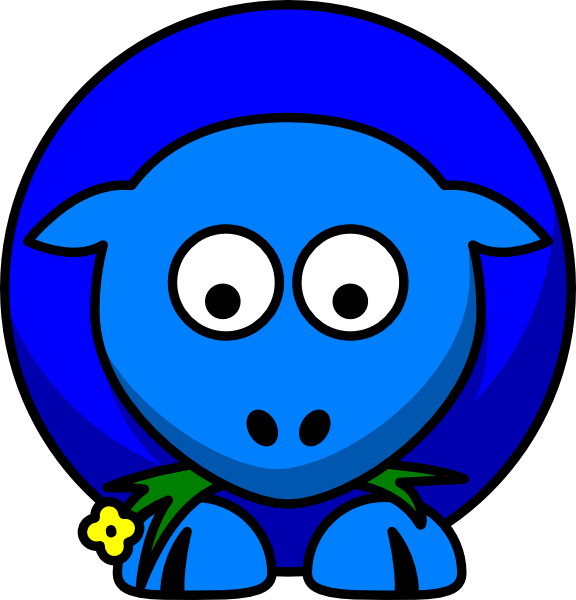 Sheep Blue Two Toned Looking Down Svg Clip Arts 576 - Sheep And Goats Cartoon - Png Download (576x600), Png Download