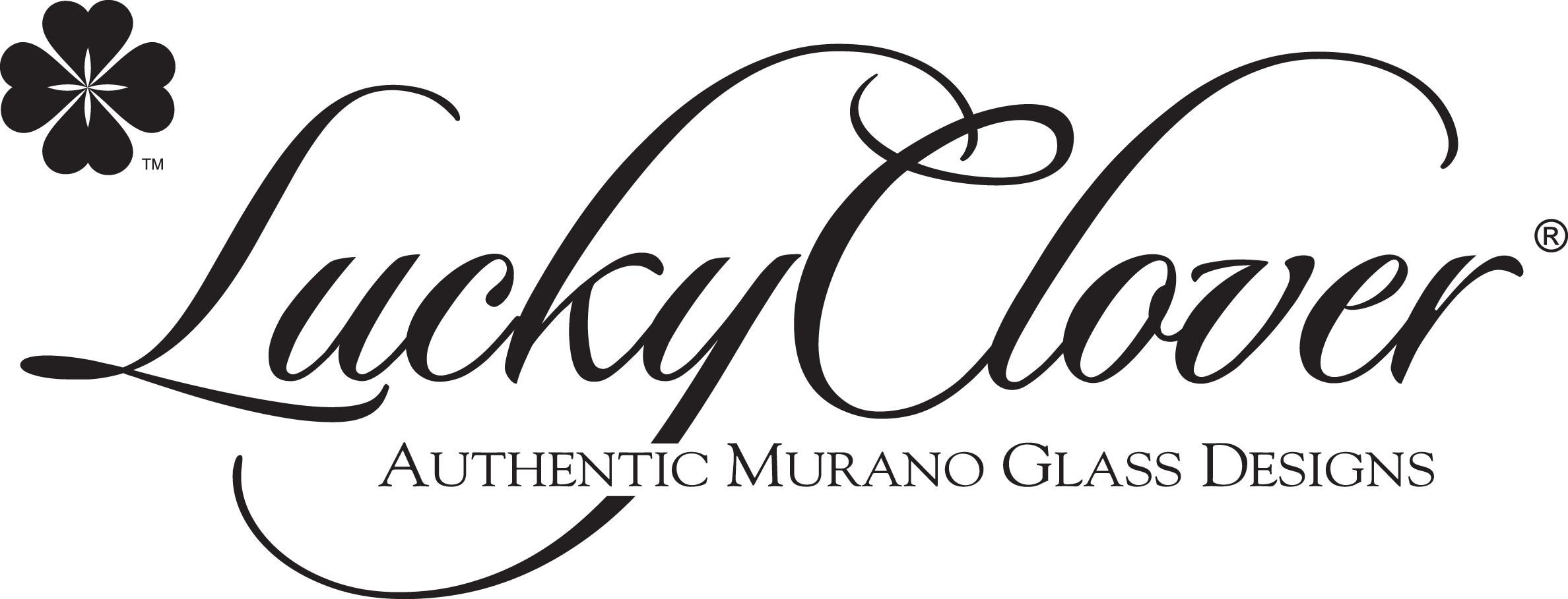 Luckyclover Jewelry Launches New Murano Glass Luxury - Calligraphy Clipart (2376x909), Png Download