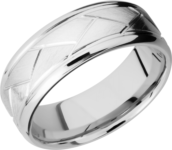 Cobalt Chrome 8mm Band Cc8bflatweave - Titanium Ring Clipart (600x600), Png Download