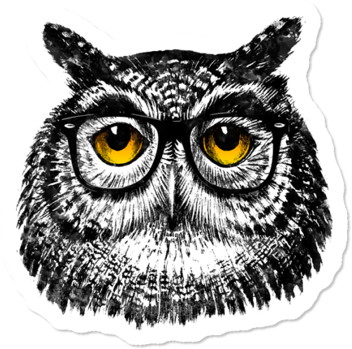 Intellectuowl - Great Horned Owl Clipart (650x650), Png Download