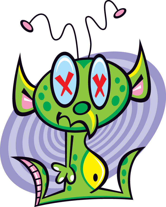 Cartoon Illustration Of Green Martian, With Elf Ears Clipart (700x872), Png Download