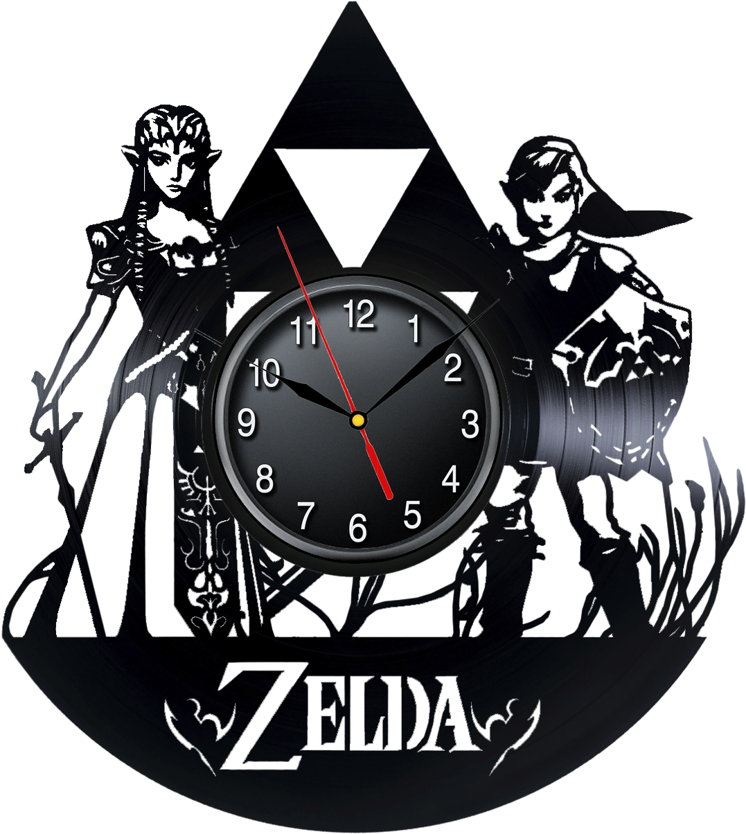 Art Vinyl Record Wall Decor Clock The Legend Of Zelda - Legend Of Zelda Clock Clipart (1500x1500), Png Download