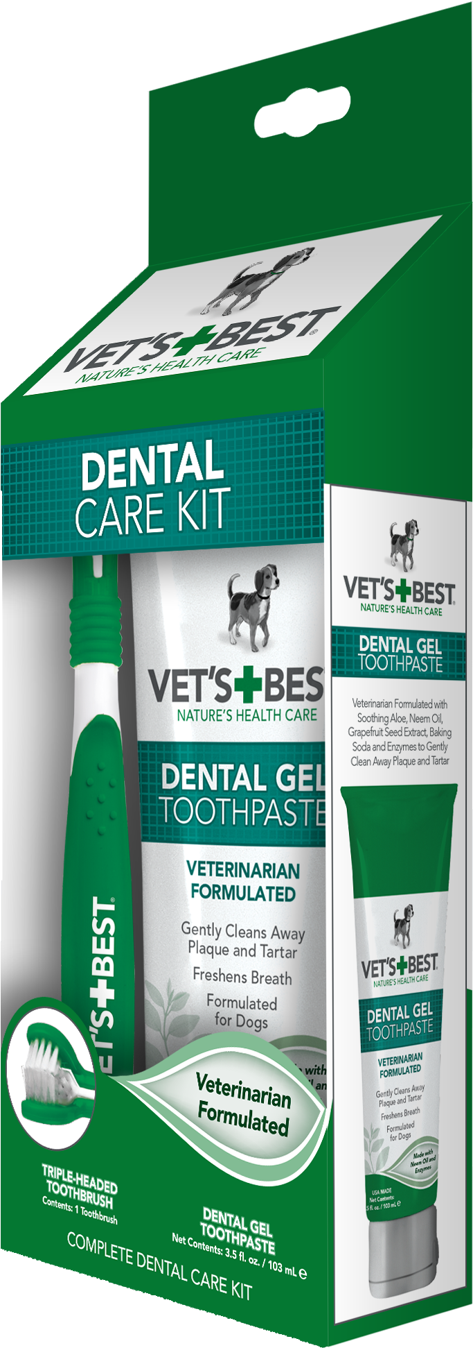 Vet's Best Complete Enzymatic Dental Care Gel & Toothbrush - Box Clipart (2000x2000), Png Download