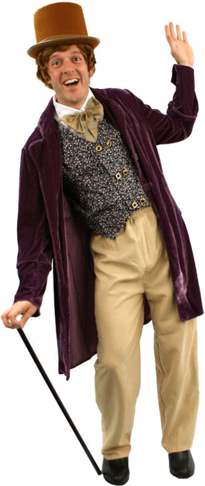 Adult Willy Wonka Classic Chocolate Man - Adult World Book Day Clipart (600x951), Png Download