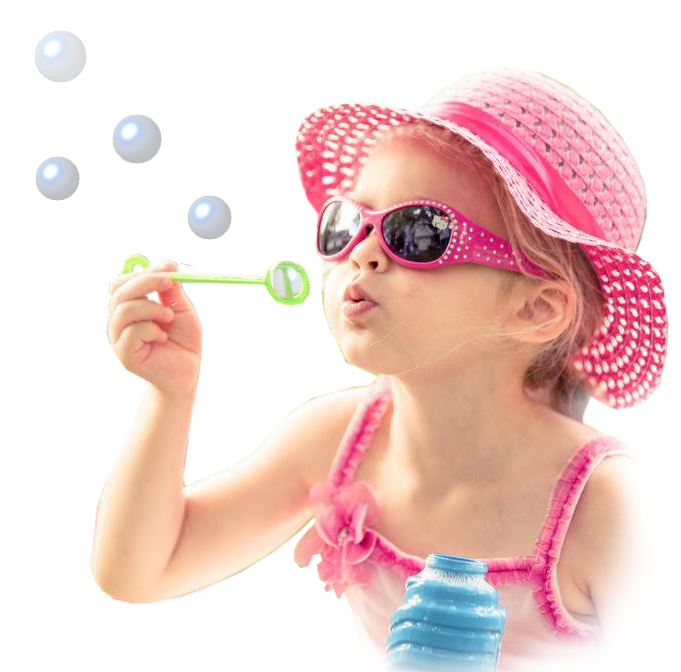 Children - Bubbles - Girl - Girl Clipart (681x672), Png Download