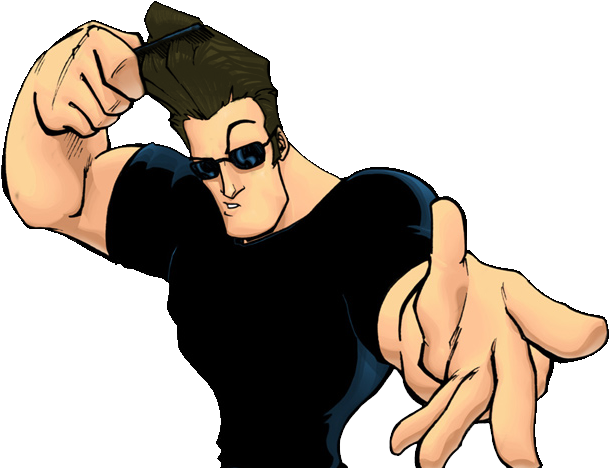 Guqkxnk - Johnny Bravo In Mirror Clipart (620x500), Png Download