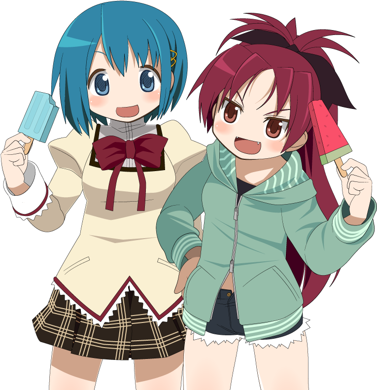 Miki Sayaka And Sakura Kyouko Drawn By Kuro Chairo - Cartoon Clipart (800x800), Png Download