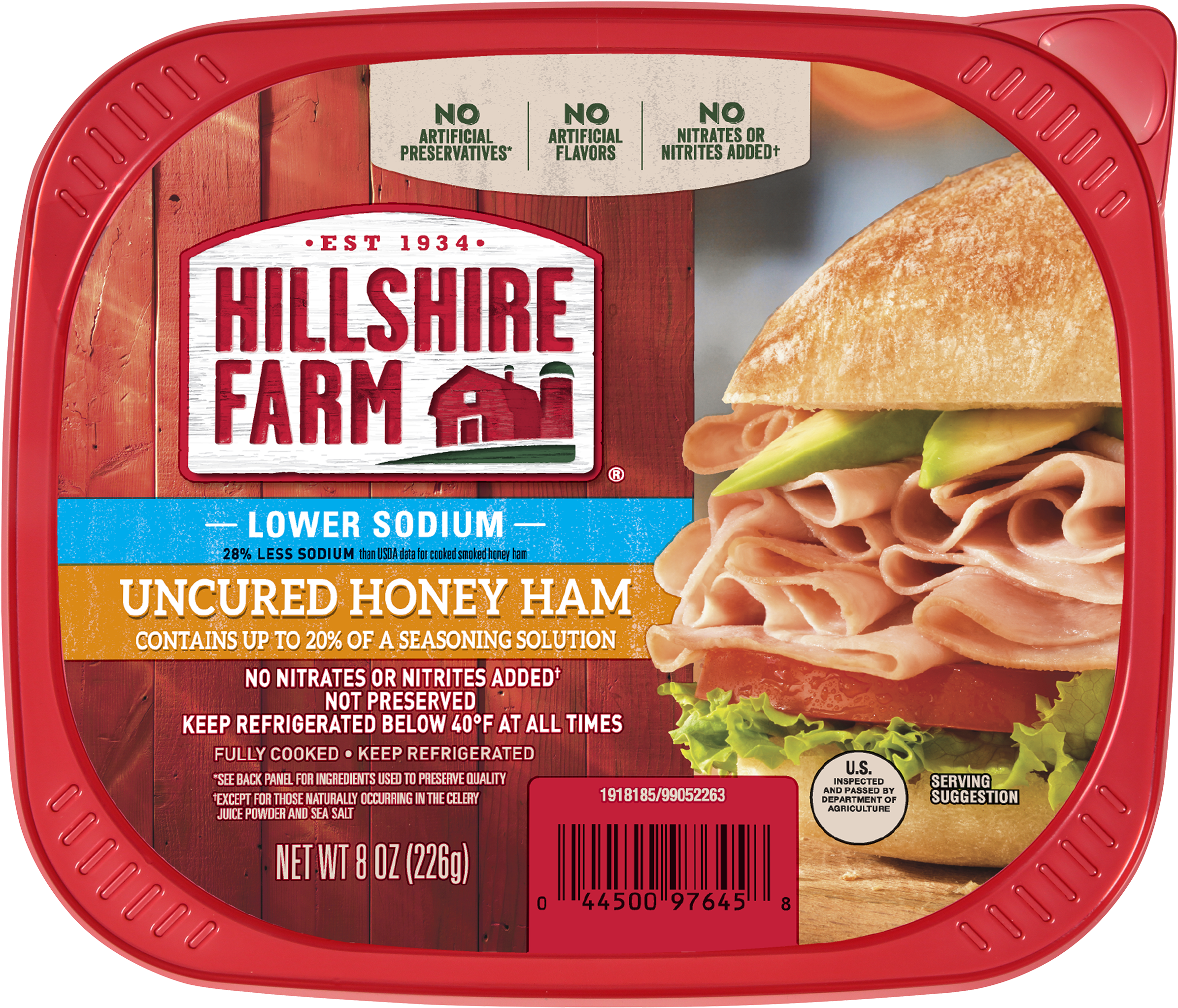 Hillshire Farm Low Sodium Ultra Thin Sliced Honey Ham, - Hillshire Farm Smoked Turkey Clipart (2400x2400), Png Download