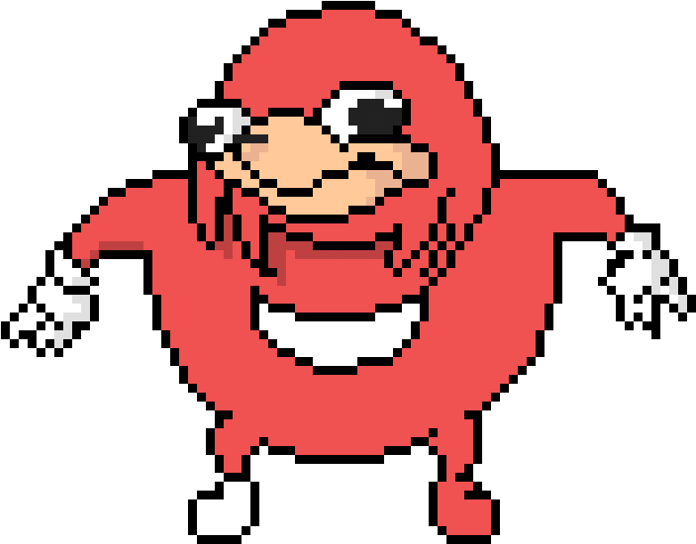 Do You Know Da Wae - Ugandan Knuckles Minecraft Pixel Art Clipart (830x670), Png Download