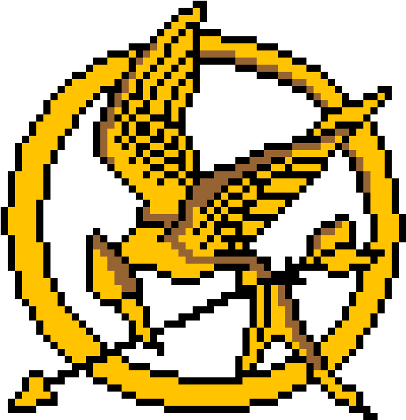 Hunger Games Mockingjay Crest - Hunger Games Logo Pixel Art Clipart (690x660), Png Download