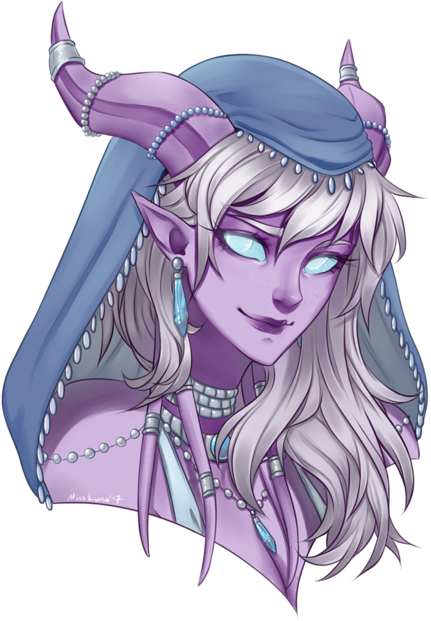 Tabitha, Tiefling Dispater - Drawing Female Draenei Clipart (683x1024), Png Download