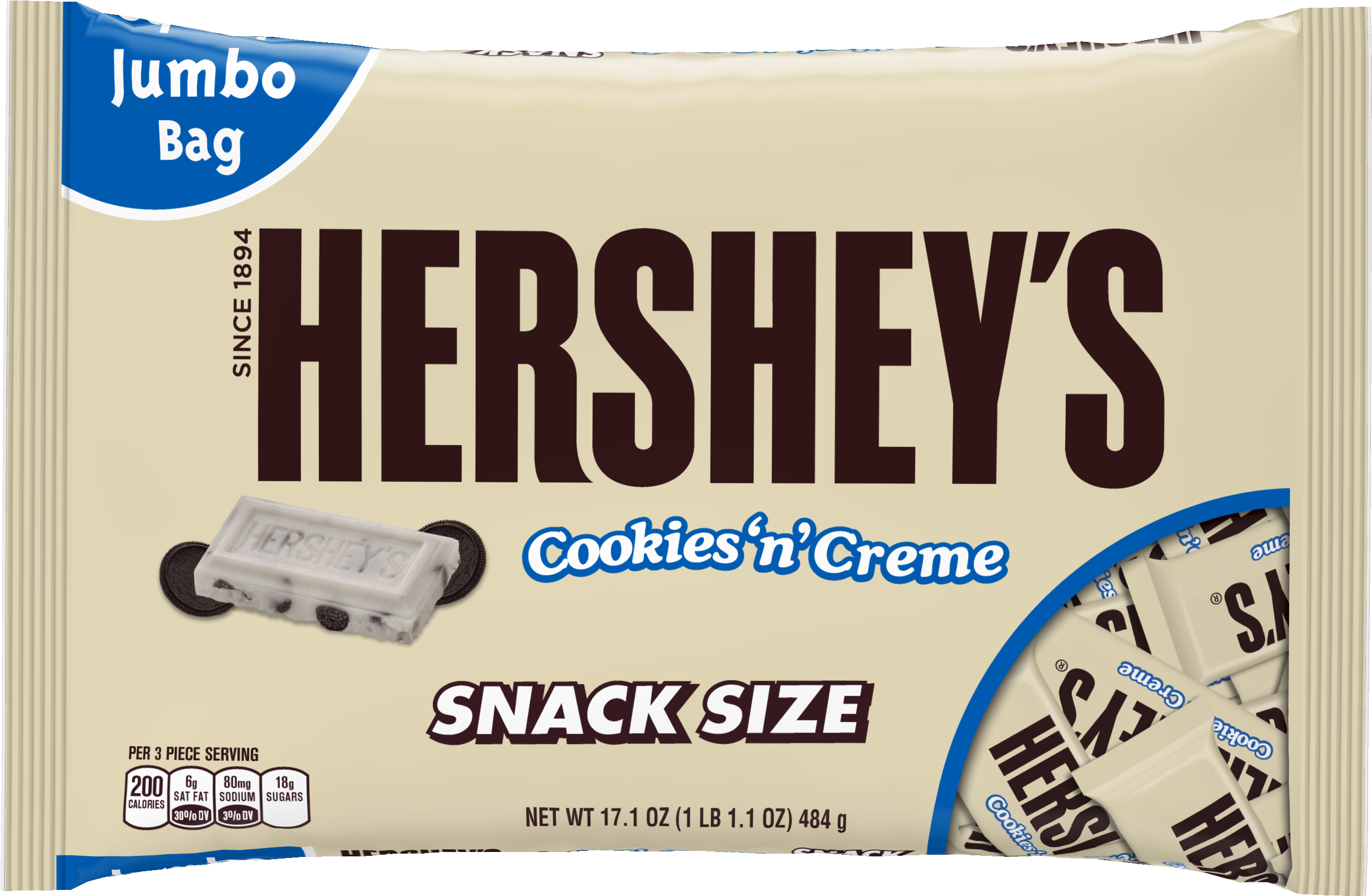 Hershey Cookies And Cream Bag Clipart (3000x3000), Png Download