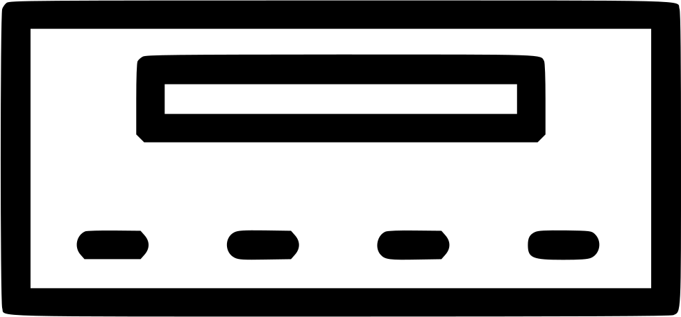 Dvd Player Comments - Monochrome Clipart (981x458), Png Download