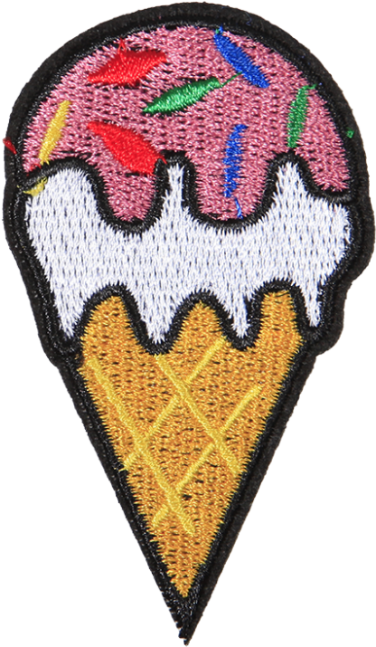 Strawberry Ice Cream Polyester Embroidery Patch - Ice Cream Clipart (780x780), Png Download