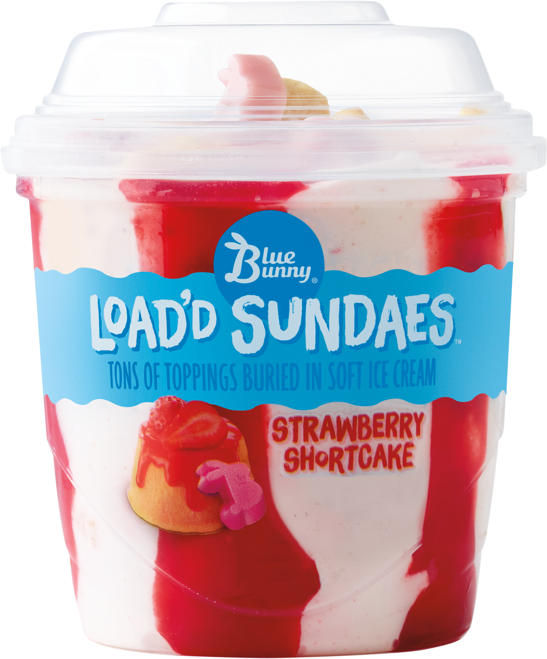Strawberry Shortcake Sundae Cup - Blue Bunny Load D Sundaes Clipart (2309x2636), Png Download