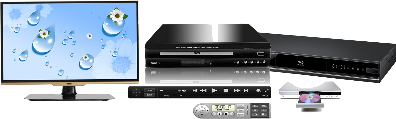 Product > Dvd Player - Video Game Console Clipart (1680x499), Png Download