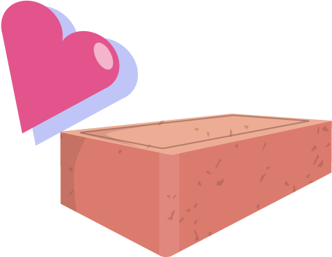 Red Brick - Heart Clipart (800x600), Png Download