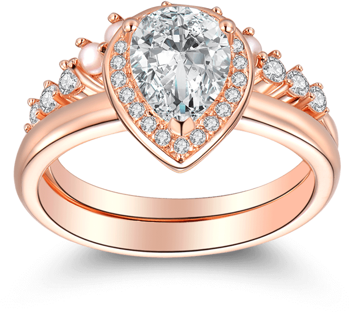 Crown Of Love Wedding Ring Set Rose Gold Preengagement Ring Clipart