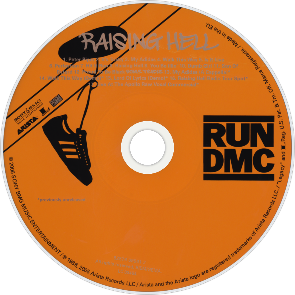 Run-d - M - C - Raising Hell Cd Disc Image - Run Dmc T Shirt Clipart (1000x1000), Png Download