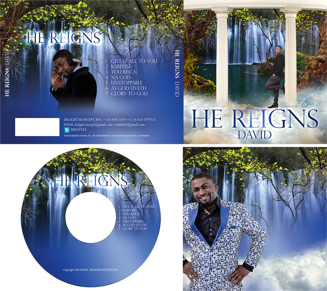 He Reigns Cd Cover Design - Reflection Clipart (1079x961), Png Download