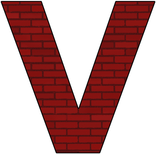 Letter V Png - Letras De Tijolo Png Clipart (720x720), Png Download