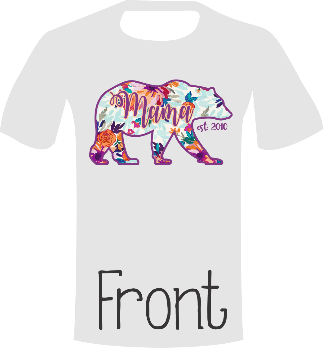 Mama Bear Shirt Grey - Indian Elephant Clipart (1042x1120), Png Download