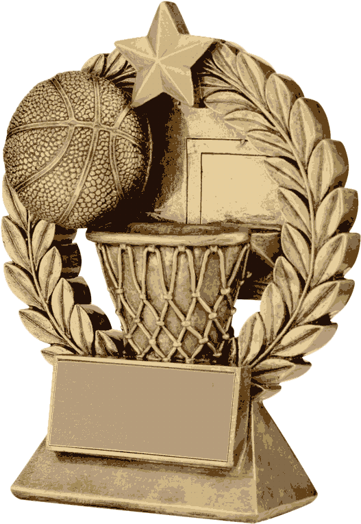 Garland Basketball Resin Trophy - Trophy Clipart (562x800), Png Download