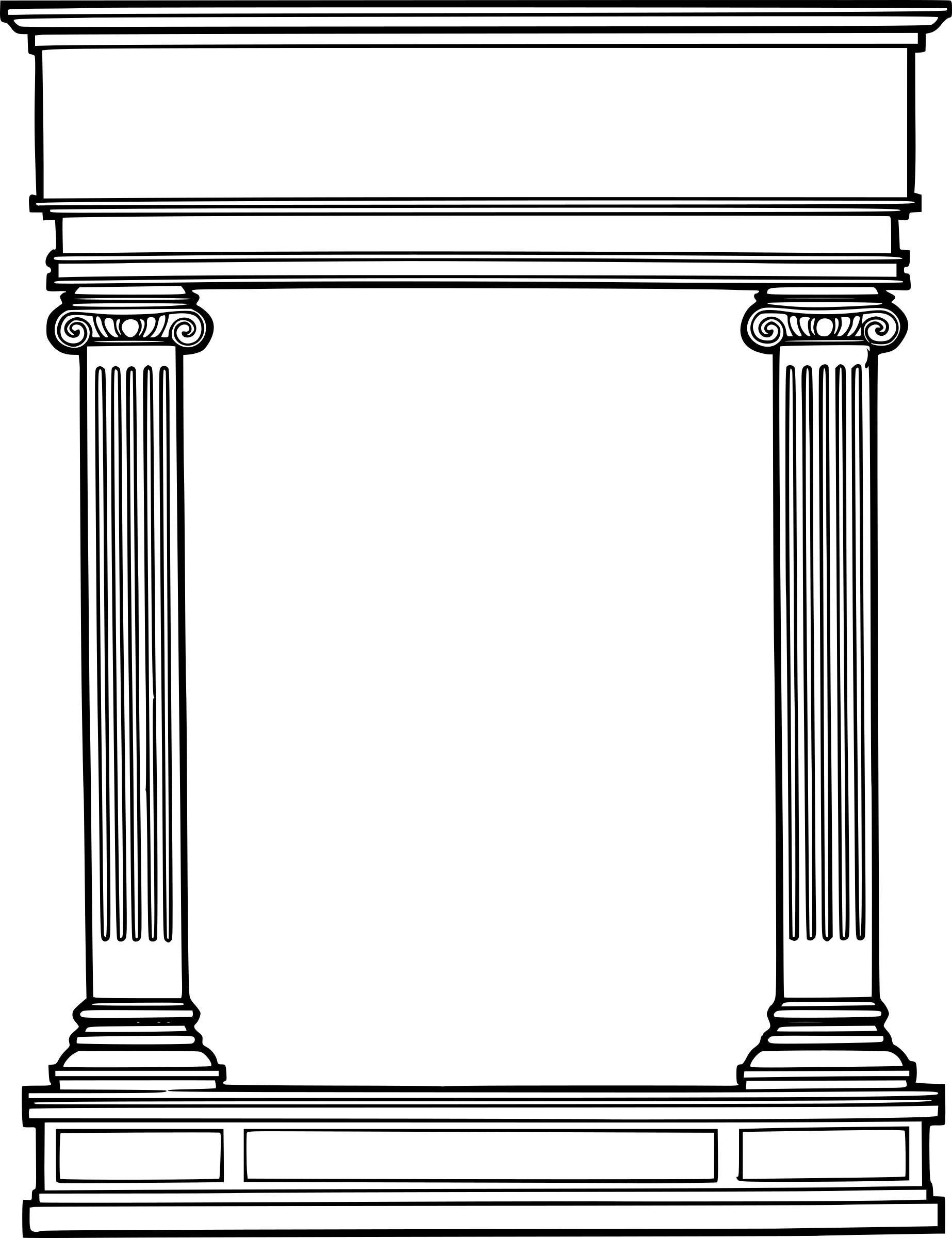 This Free Icons Png Design Of Simple Roman Frame - Roman Pillars Clipart Transparent Png (1846x2400), Png Download
