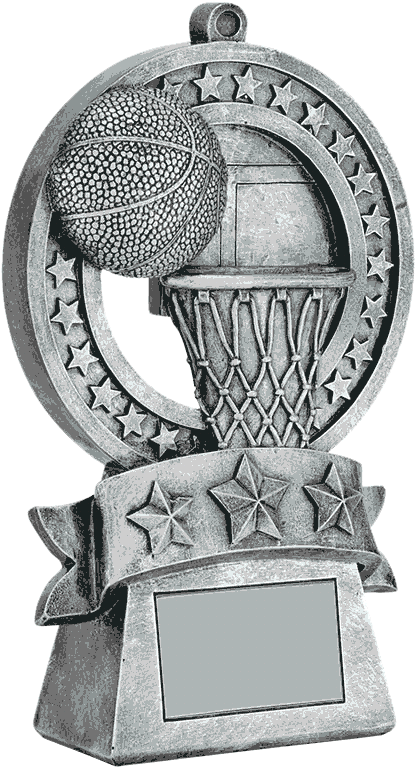 Star Medal Basketball Resin Trophy - Trophy Clipart (448x800), Png Download