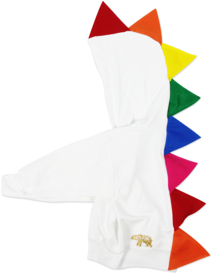 Rainbow Dinosaur Hoodie For Baby/toddler/kids - Origami Clipart (600x600), Png Download