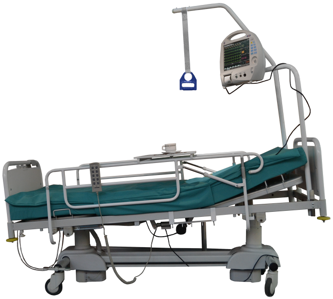 Bed Functional Medical With Electric Drive "kfe" - Stretcher Clipart (667x600), Png Download