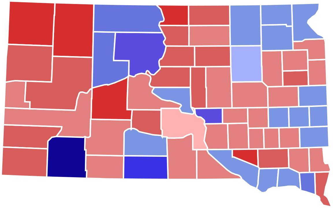 2018 South Dakota Gubernatorial Election - South Dakota Election Results 2016 Clipart (1200x756), Png Download