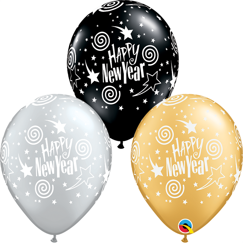 Black And Gold Balloons Png - New Years Eve Balloon Clipart (800x800), Png Download