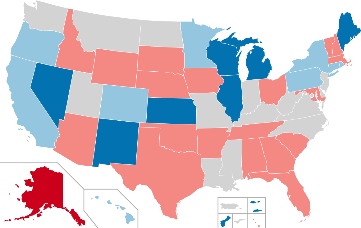 2018 United States Gubernatorial Elections - States Where Gay Marriage Is Legal 2019 Clipart (1200x742), Png Download
