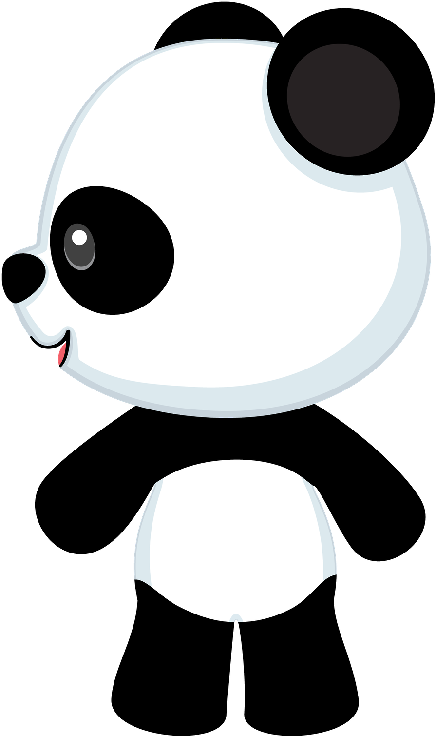 Panda Bear - Girl Panda Cartoon Clipart (900x1524), Png Download