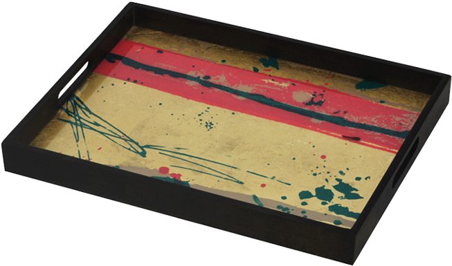 Painted Glass Small Tray - Serving Tray Clipart (1000x1000), Png Download