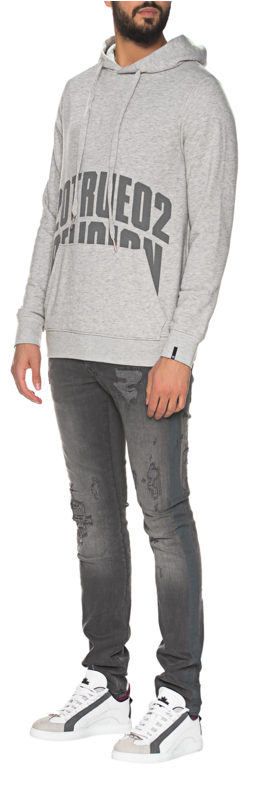 True Religion H Hoodie 20 True Grey Marl - Hoodie Clipart (618x794), Png Download