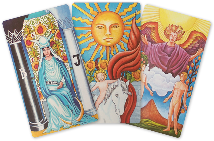 Learn The Meanings Of The Tarot Cards With Biddy's - 3 Tarot Cards Clipart (750x500), Png Download